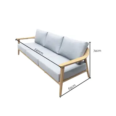 Veluta Curve 3 Seater Sofa suite - Certified Teak