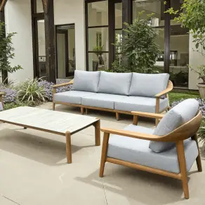 Veluta Curve 3 Seater Sofa suite - Certified Teak