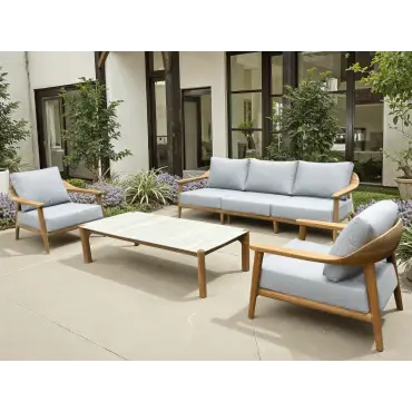 Veluta Curve 3 Seater Sofa suite - Certified Teak