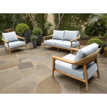 Veluta Curve 2 Seater Sofa suite - Certified Teak