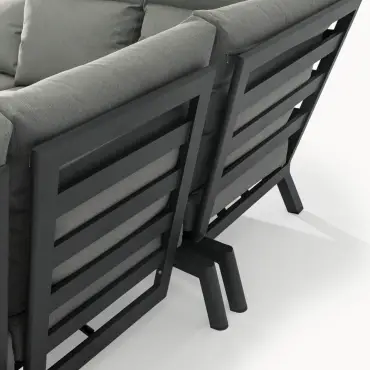 Isaac Aluminium Wood Large Corner Sofa Lounging Set