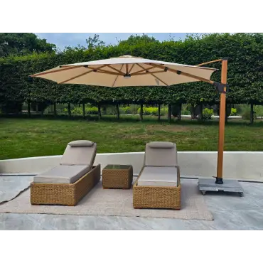 Pisa 3.5m Cantilever Parasol with LED Lights | Weatherproof Shade