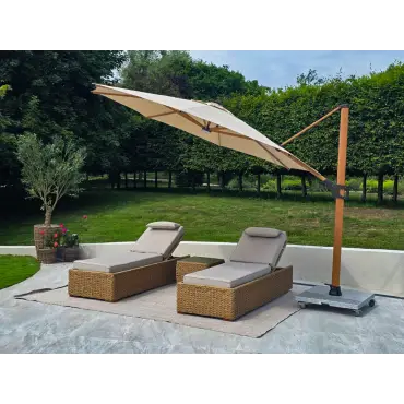 Pisa 3.5m Cantilever Parasol with LED Lights | Weatherproof Shade