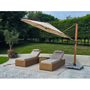 Pisa 3.5m Cantilever Parasol with LED Lights | Weatherproof Shade