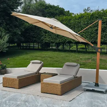 Pisa 3.5m Cantilever Parasol with LED Lights | Weatherproof Shade
