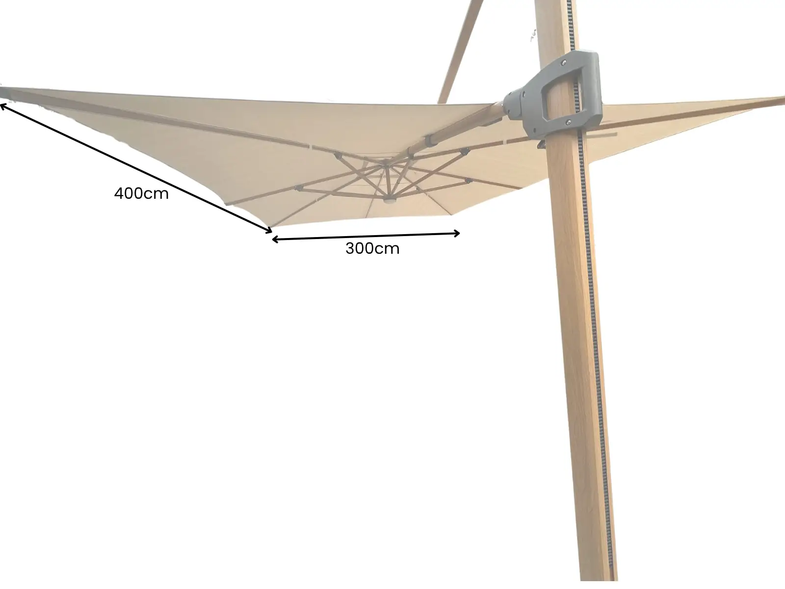 Pisa Cantilever 3m x 4m Parasol & LED Lights Portrait