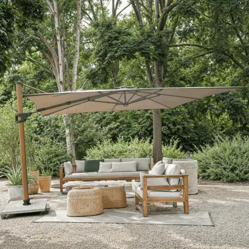 Pisa Cantilever 3m x 4m Parasol & LED Lights