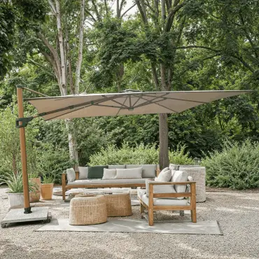 Pisa Cantilever 3m x 4m Parasol & LED Lights Portrait