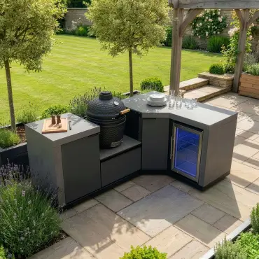 Ember Small Corner with Fridge & 18 inch Kamado