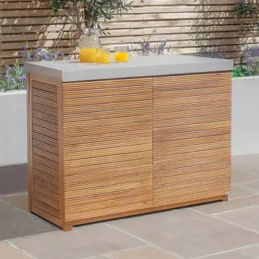 Bali Outdoor Kitchen Storage Units with Beefeater 1700 Series BBQ - Double Configuration