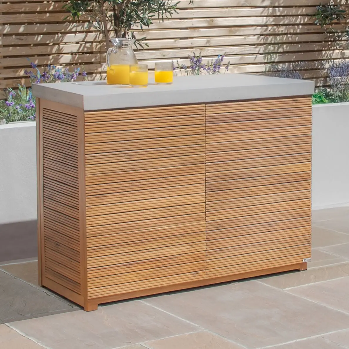 Bali Outdoor Kitchen Storage Units with Beefeater 1700 Series BBQ - Double Configuration