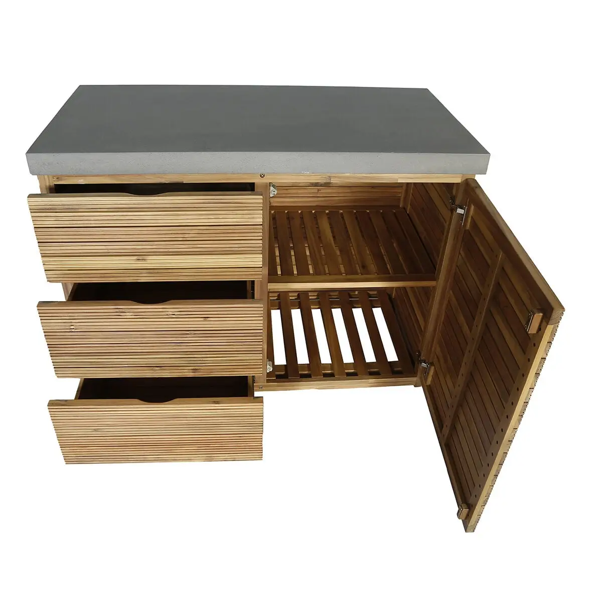 Bali Outdoor Kitchen Storage Units with Beefeater 1700 Series BBQ - Double Configuration