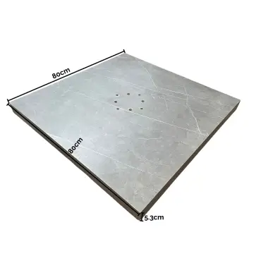 90kg Grey Sintered Stone Base with Wheels