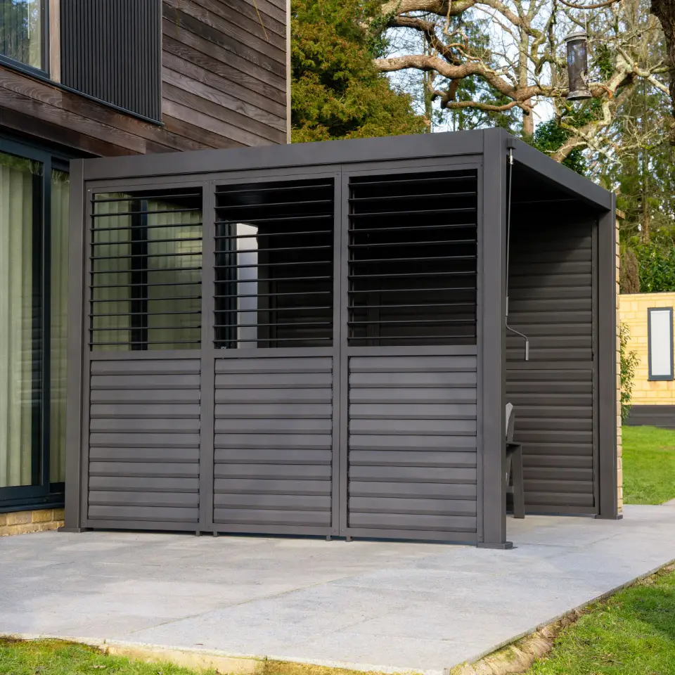 Titan Aluminium Shuttered Louvre Side Panels Set of 3 - 1m