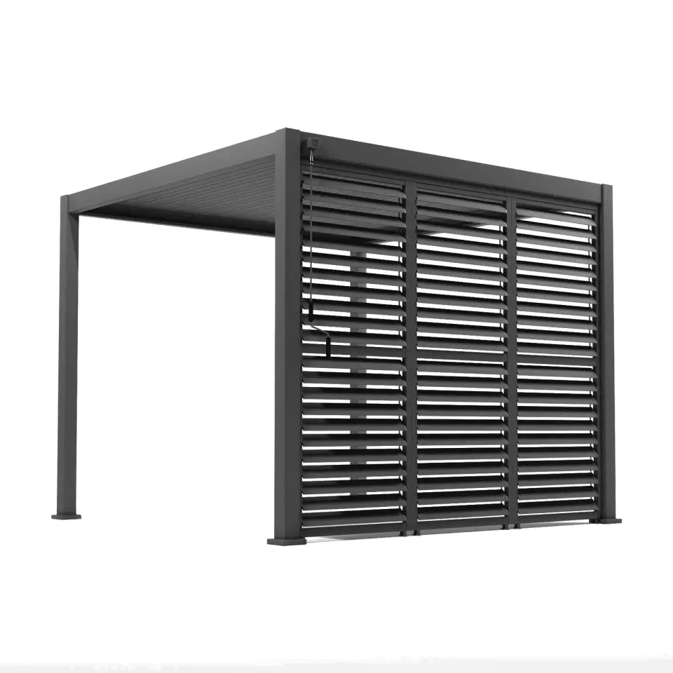 Titan Aluminium Shuttered Louvre Side Panels Set of 3 - 1m