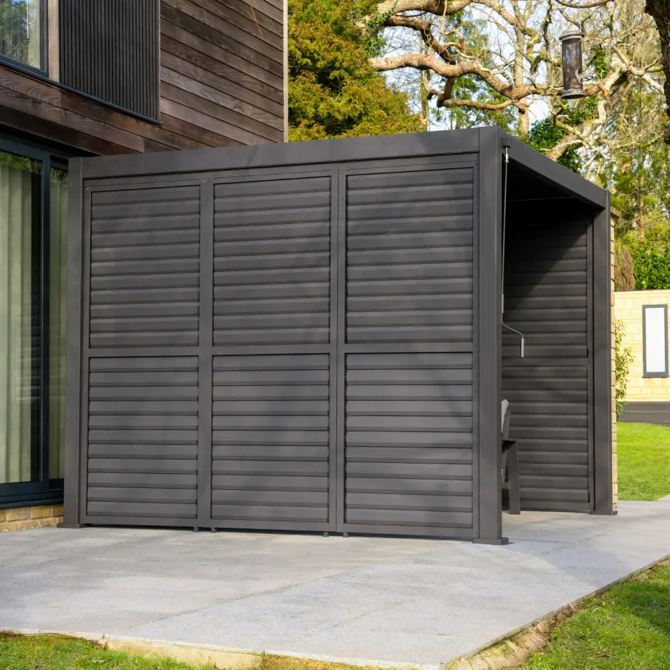 Titan Aluminium Shuttered Louvre Side Panels Set of 3 - 1m