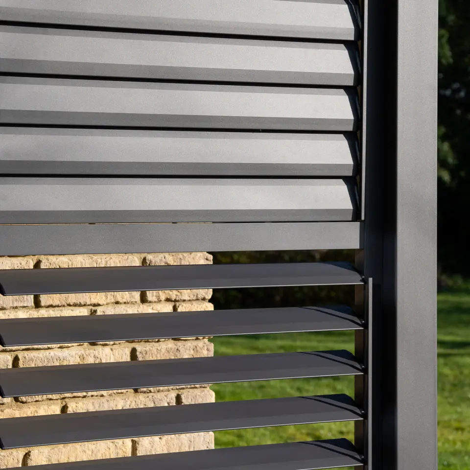 Titan Aluminium Shuttered Louvre Side Panels Set of 3 - 1m