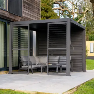 Titan Aluminium Shuttered Louvre Side Panels Set of 3 - 1m