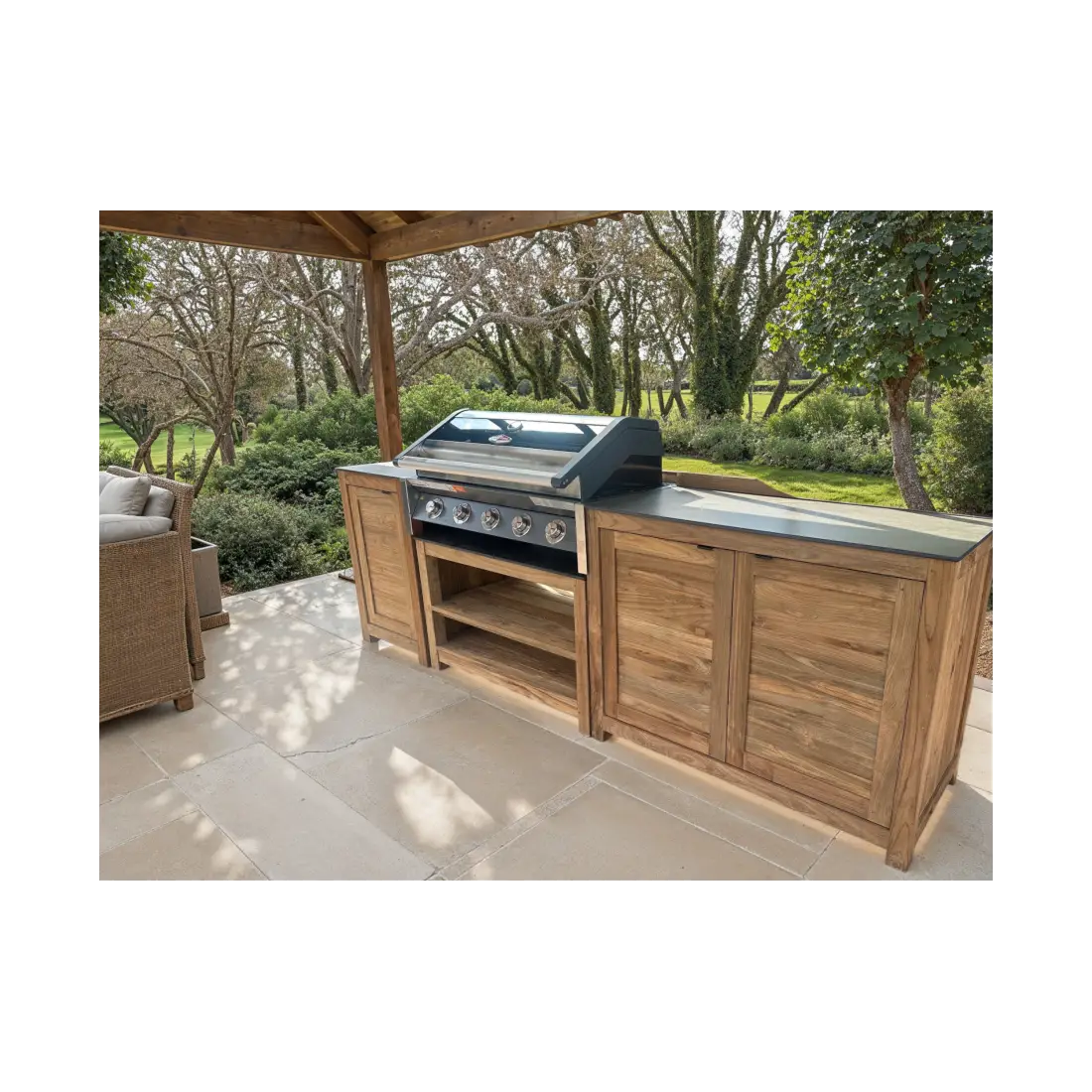 Bari Outdoor Kitchen Set with Beefeater BBQ | Reclaimed Teak Bari Outdoor Kitchen Set with Beefeater BBQ | Reclaimed Teak