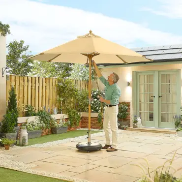 Dominica Deluxe 3m Round Wooden Parasol