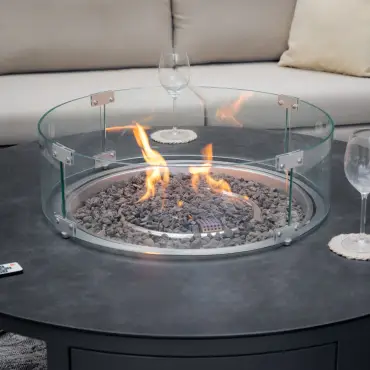 Fabric Ethos Grande Corner Sofa Set - Round Fire Pit Table