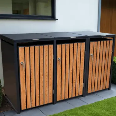 Galvanized Steel Wheelie Bin Cover | Triple