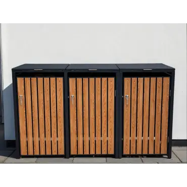 Galvanized Steel Wheelie Bin Cover | Triple