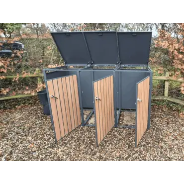 Galvanized Steel Wheelie Bin Cover | Triple