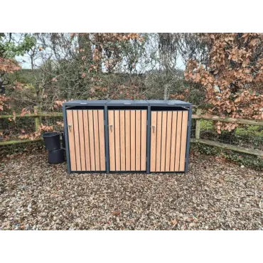 Galvanized Steel Wheelie Bin Cover | Triple