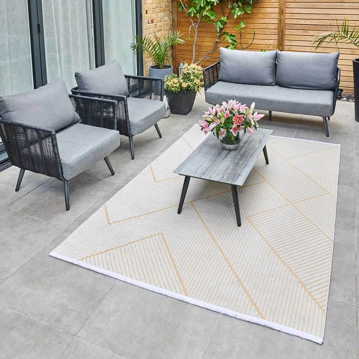 Jazz-Geometric Indoor & Outdoor Rug - 290x190cm