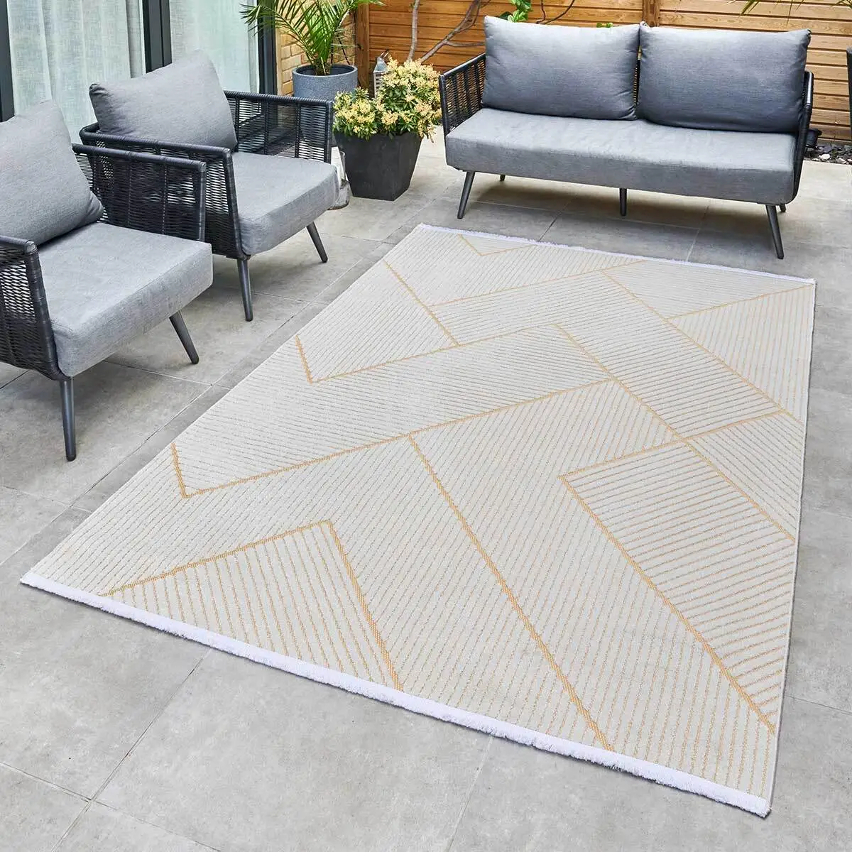 Jazz-Geometric Indoor & Outdoor Rug - 290x190cm