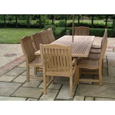 Malvern Luxury Teak 10 chair Dining Set - Certified