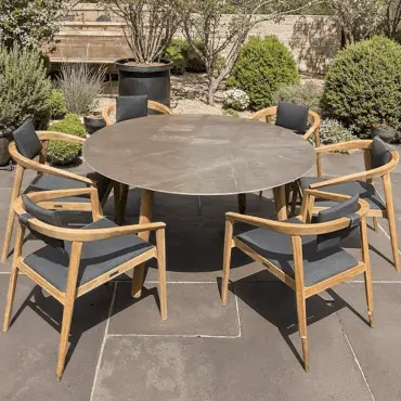 Mustique 6 Chair Round Set - Certified Teak