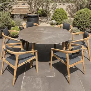 Mustique 6 Chair Round Set - Certified Teak