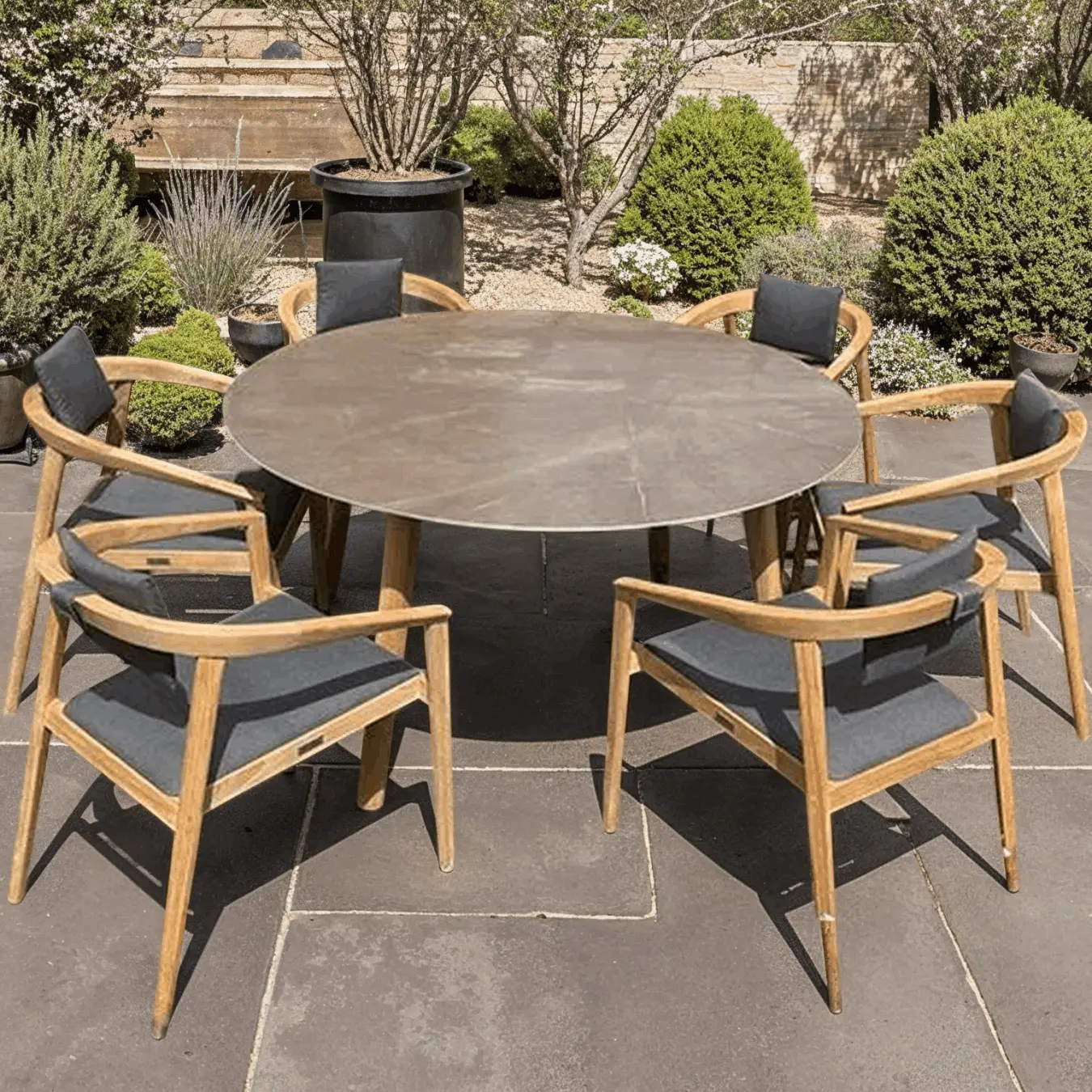 Mustique 6 Chair Round Set - Certified Teak