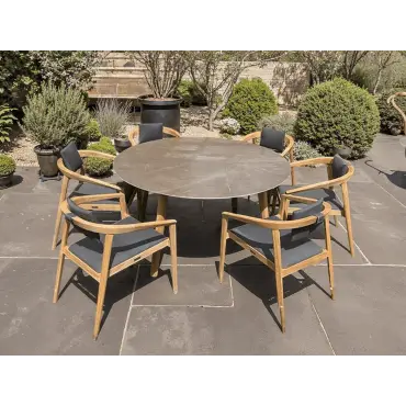 Mustique 6 Chair Round Set - Certified Teak