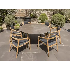 Mustique 6 Chair Round Set - Certified Teak