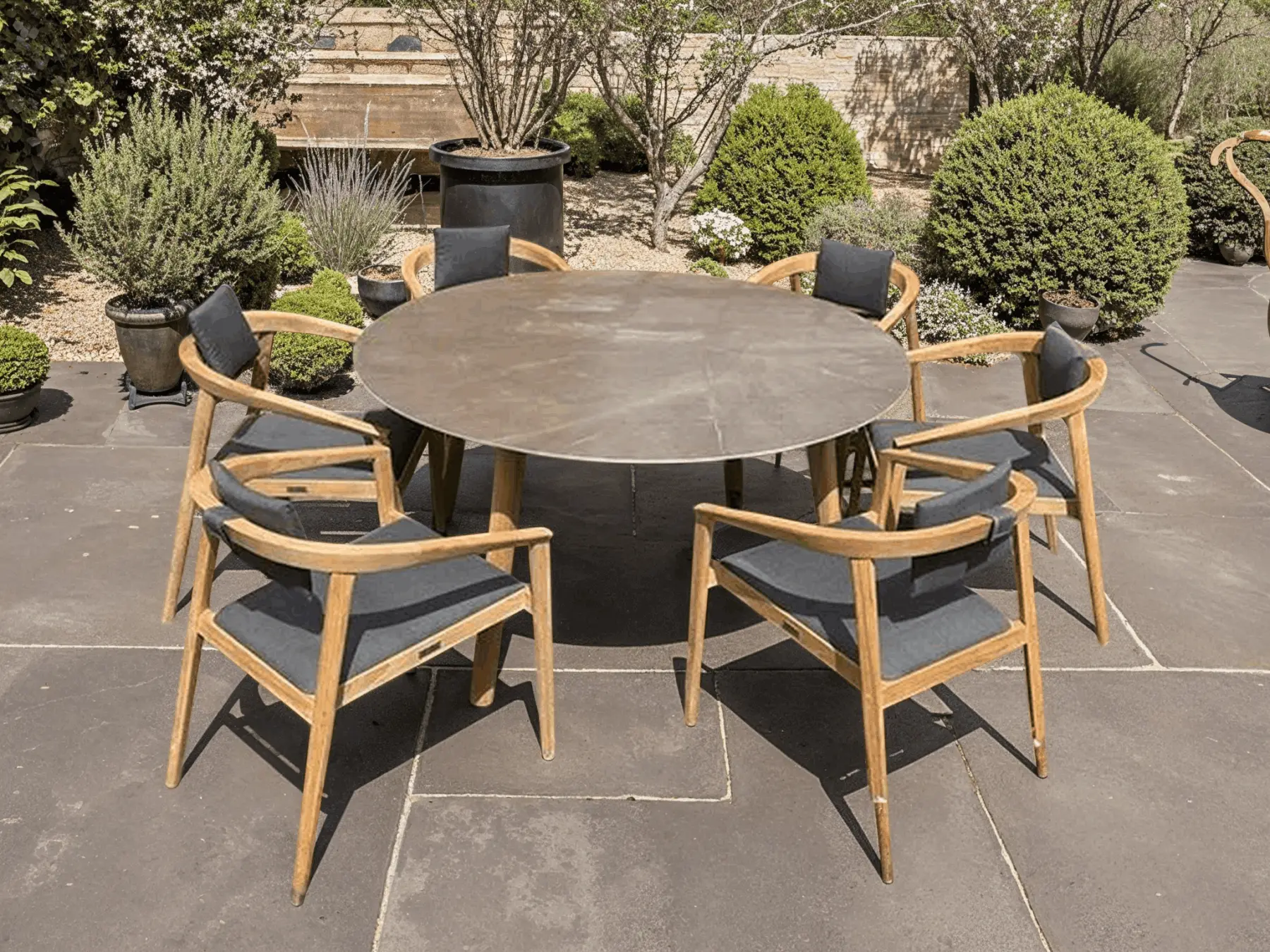 Mustique 6 Chair Round Set - Certified Teak