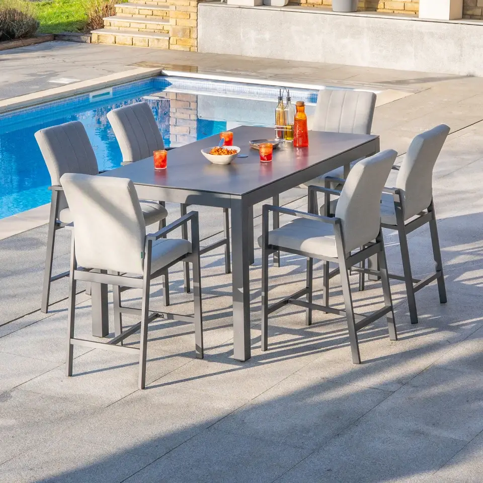 Ralph 6 Seat Fabric Aluminium High Dining