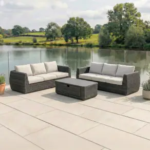 Brodie Rattan 3 Seater Sofa Suite Lounging Set