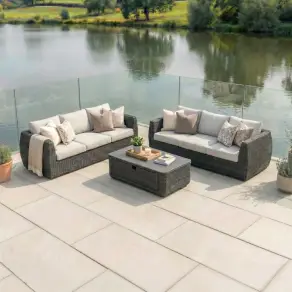 Brodie Rattan 3 Seater Sofa Suite Lounging Set