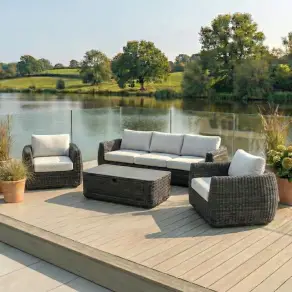 Brodie Rattan 3 Seater Sofa Lounging Set