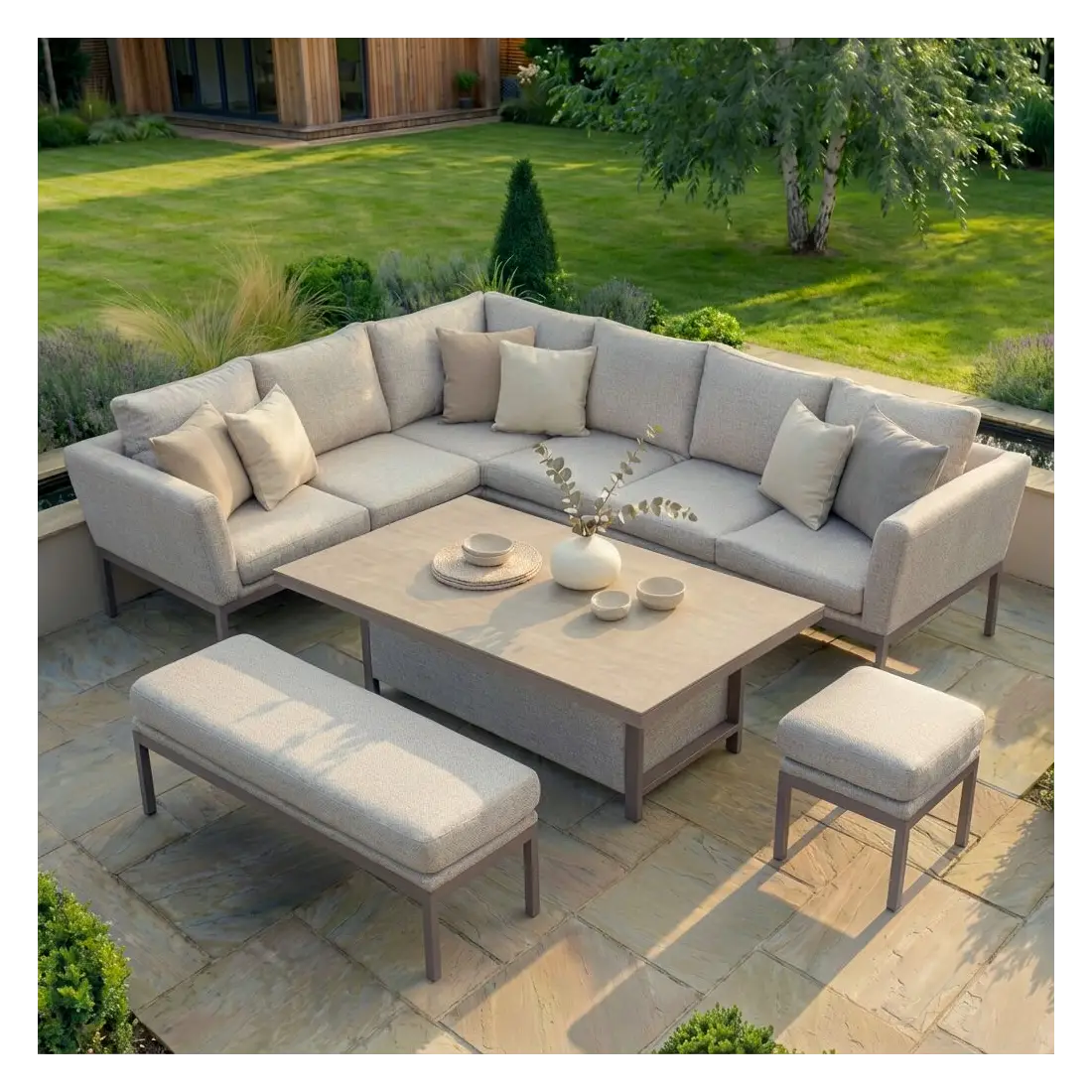 Fabric Pulse Rectangular Corner Dining & Rising Table