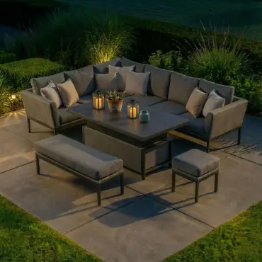 Fabric Pulse Rectangular Corner Dining & Rising Table