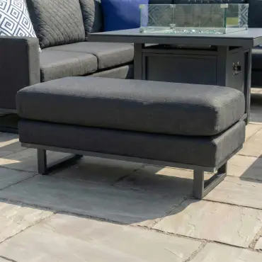 Eclipse Deluxe Corner Fabric Dining Set & 2 Benches - Gas Fire Pit Table