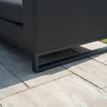 Eclipse Deluxe Corner Fabric Aluminium Dining Set & 2 Benches - Adjustable Rising Table