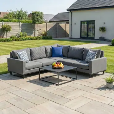 Eclipse Deluxe Fabric Aluminium Corner Sofa Set