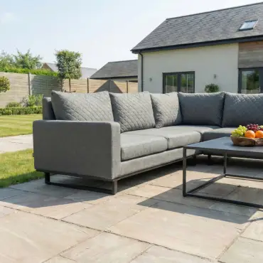 Eclipse Deluxe Fabric Aluminium Corner Sofa Set