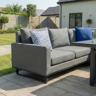 Eclipse Deluxe Corner Fabric Aluminium Dining Set - Gas Fire Pit Table