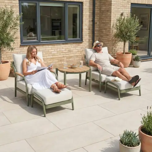 Ashley 5pc Lounging Set with Round Side Table Ashley 5pc Lounging Set with Round Side Table